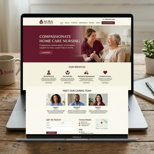 Home care nursing website built by Berg Solution