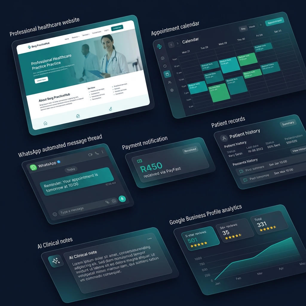 Berg PracticeHub dashboard illustration